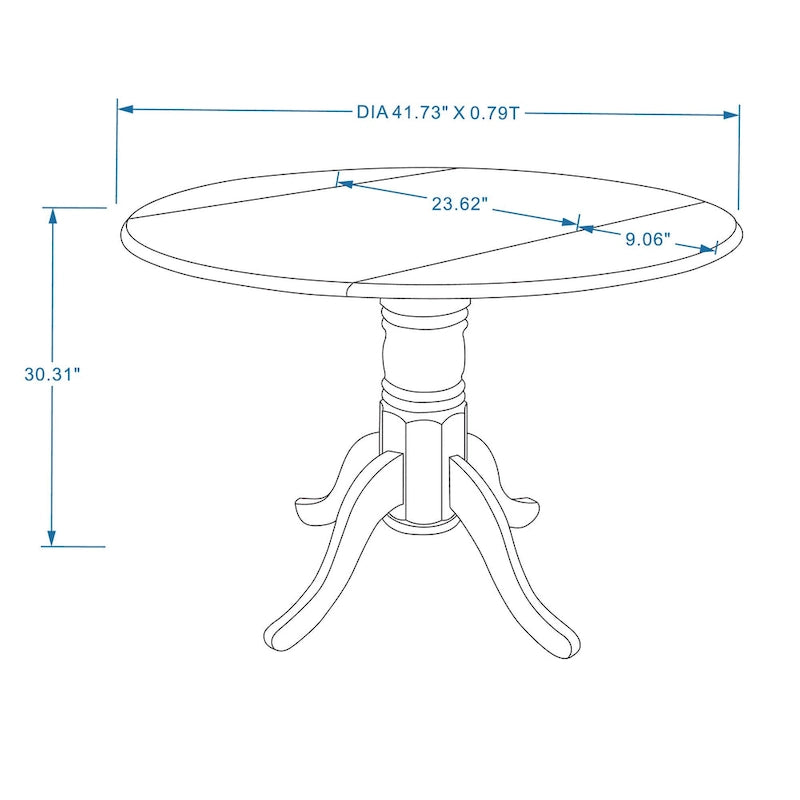 Table de salle à manger ronde à rallonges escamotables pour 4 personnes, coloris blanc/naturel, noir, noyer foncé ou blanc.