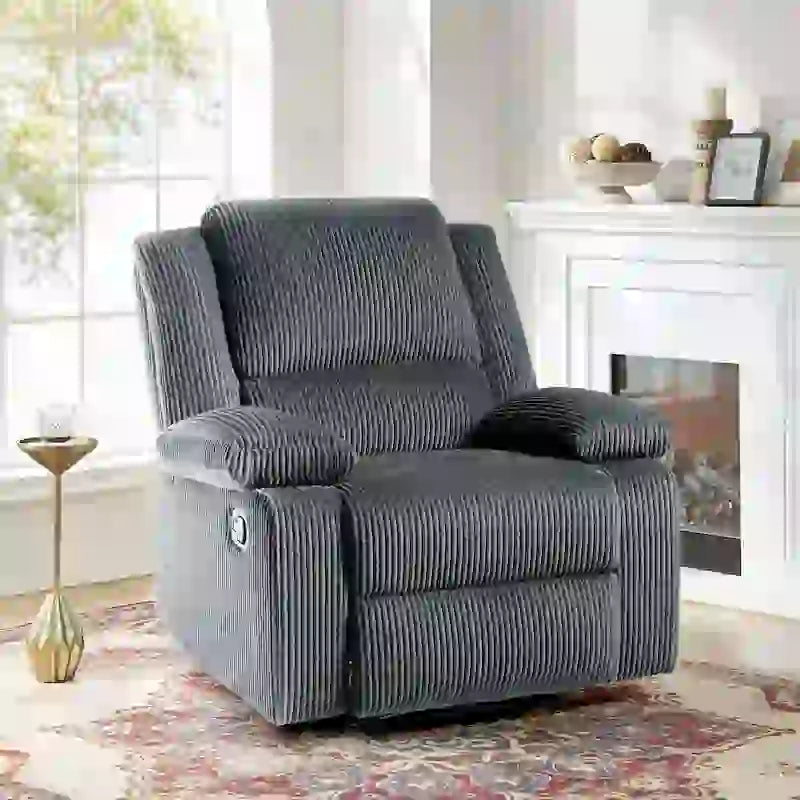 Fauteuil inclinable manuel à dossier inclinable en simili cuir/velours multicolore avec coussins à ressorts ensachés - 1 place