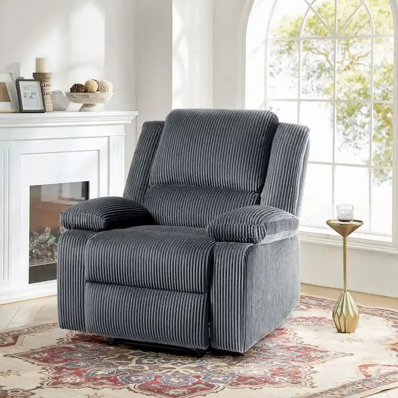 Fauteuil inclinable manuel à dossier inclinable en simili cuir/velours multicolore avec coussins à ressorts ensachés - 1 place