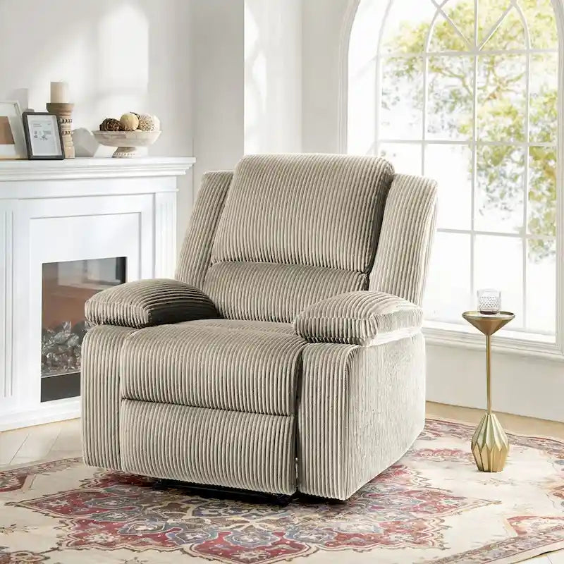 Fauteuil inclinable manuel à dossier inclinable en simili cuir/velours multicolore avec coussins à ressorts ensachés - 1 place