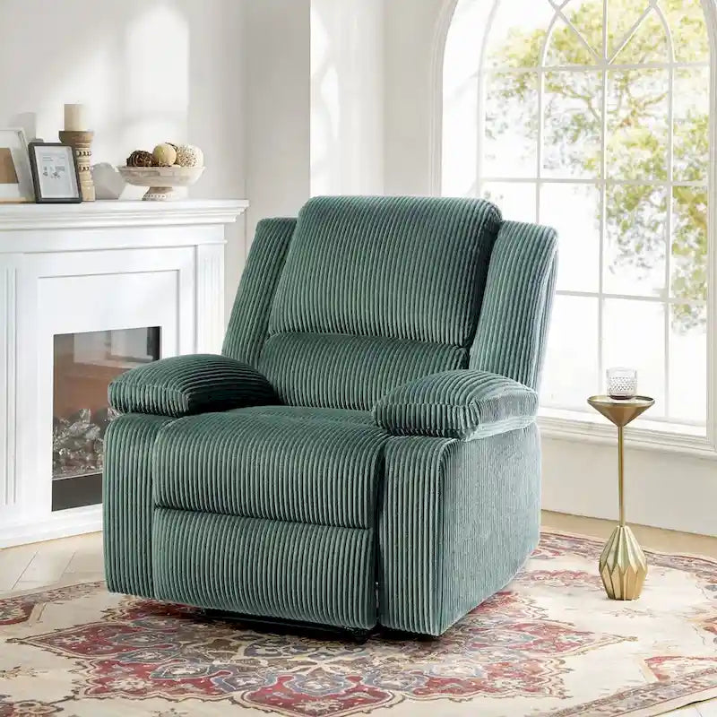Fauteuil inclinable manuel à dossier inclinable en simili cuir/velours multicolore avec coussins à ressorts ensachés - 1 place