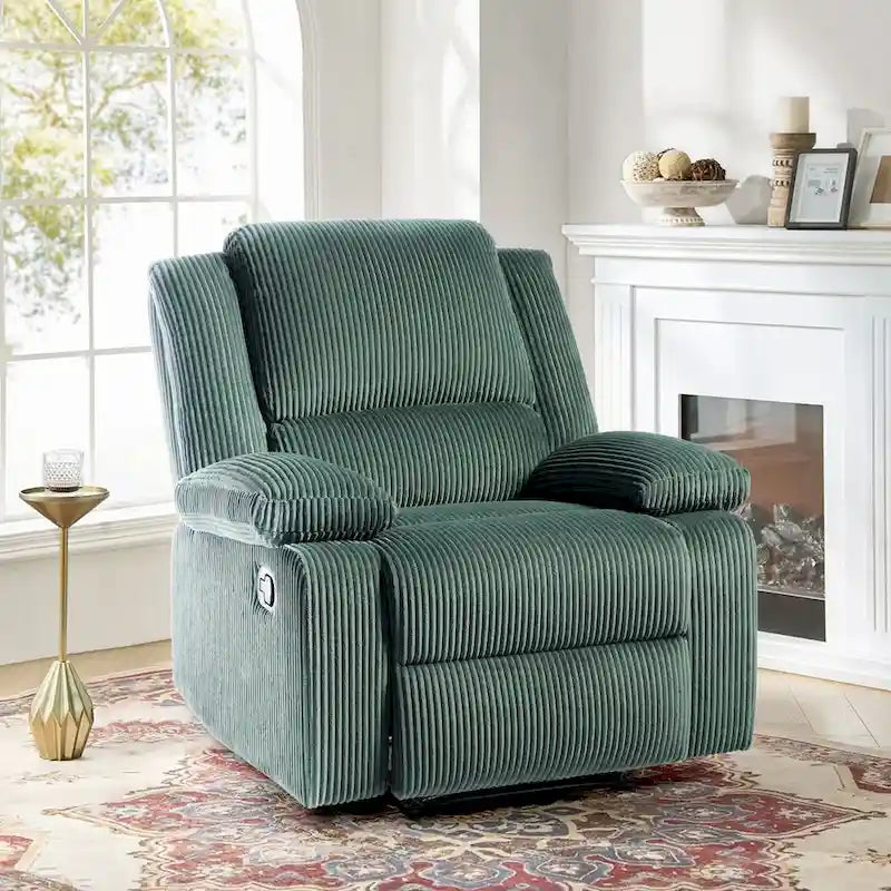 Fauteuil inclinable manuel à dossier inclinable en simili cuir/velours multicolore avec coussins à ressorts ensachés - 1 place