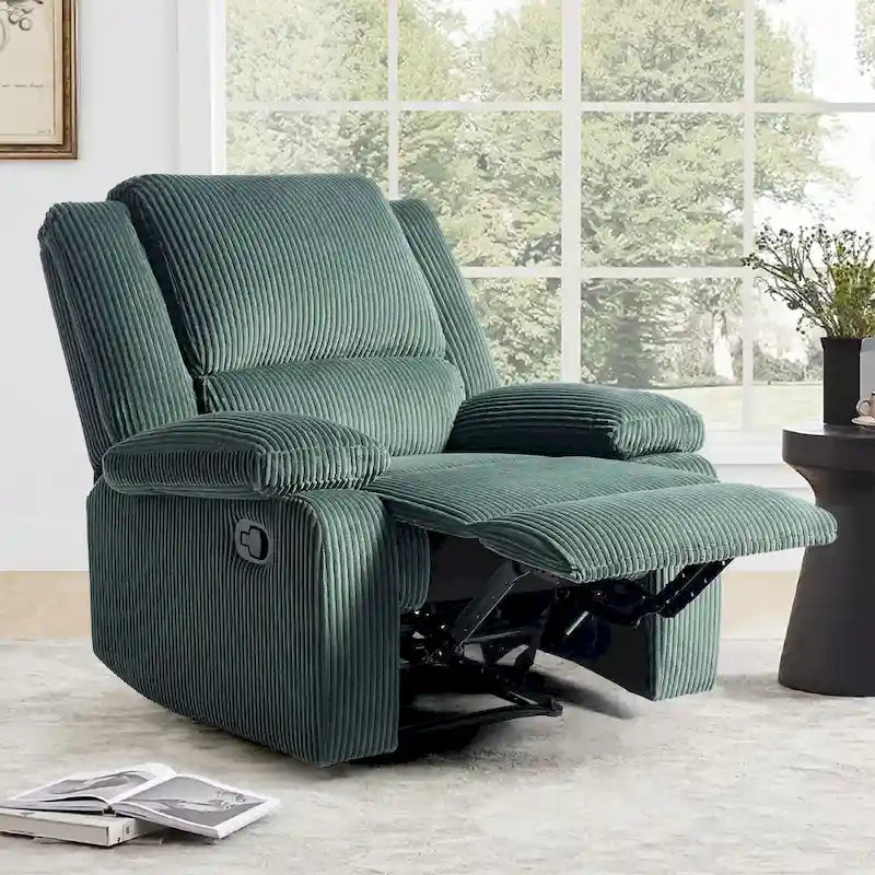 Fauteuil inclinable manuel à dossier inclinable en simili cuir/velours multicolore avec coussins à ressorts ensachés - 1 place