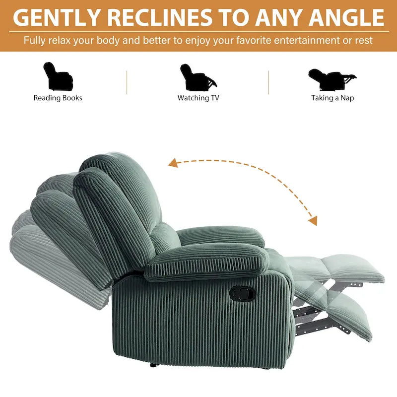 Fauteuil inclinable manuel à dossier inclinable en simili cuir/velours multicolore avec coussins à ressorts ensachés - 1 place