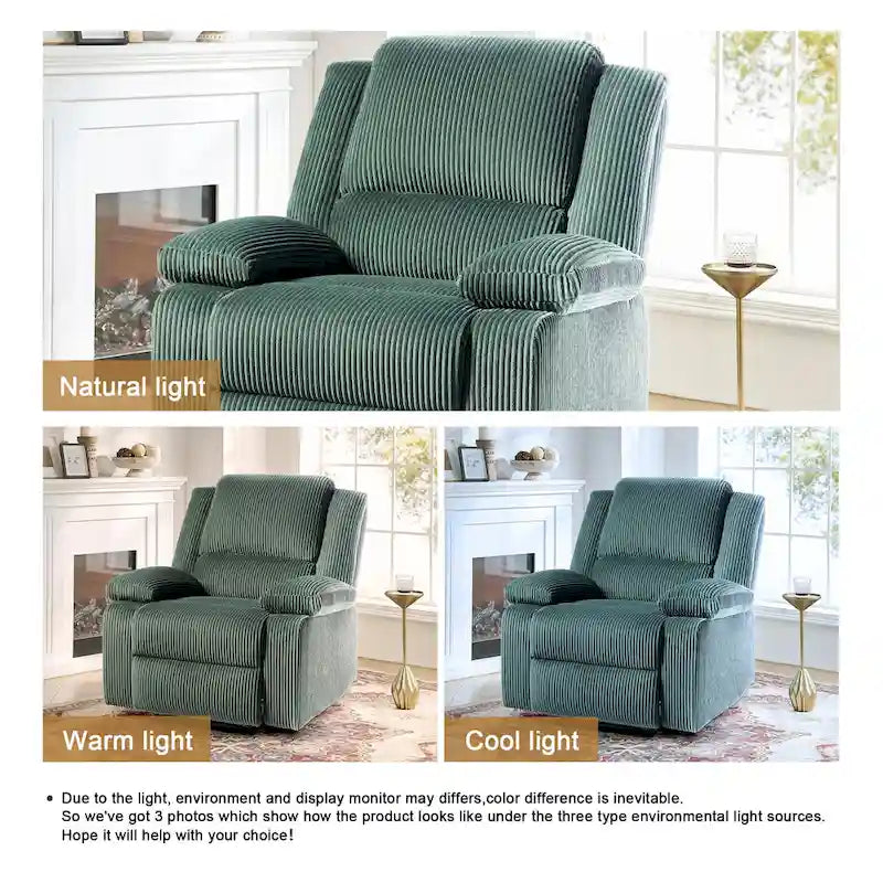 Fauteuil inclinable manuel à dossier inclinable en simili cuir/velours multicolore avec coussins à ressorts ensachés - 1 place