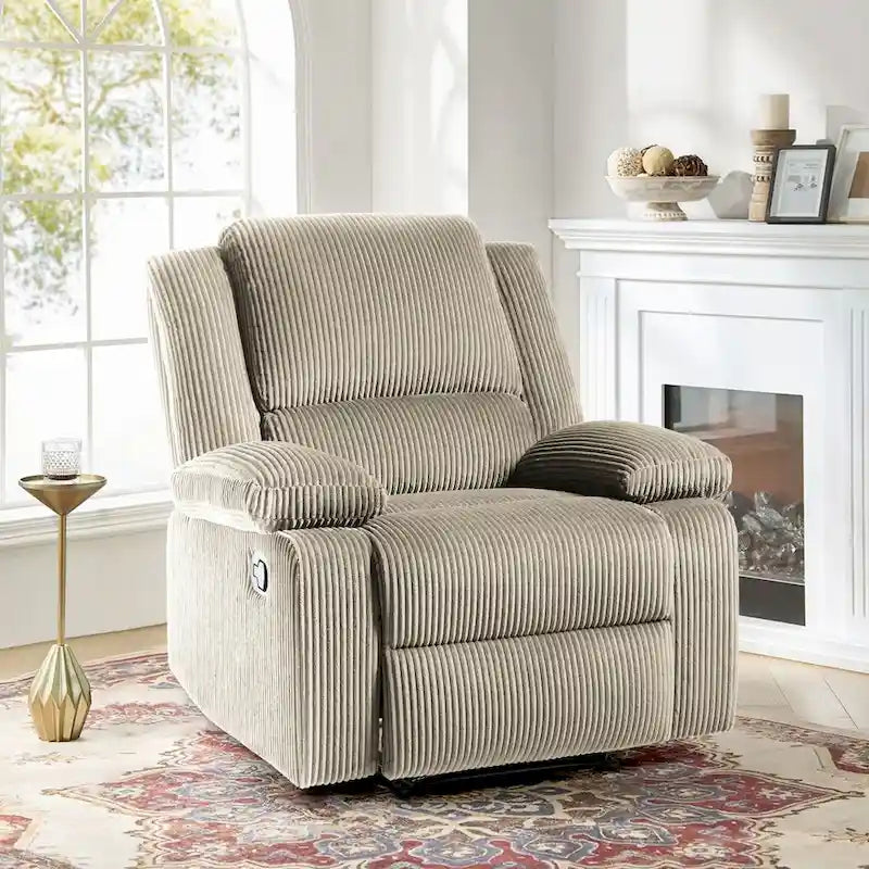 Fauteuil inclinable manuel à dossier inclinable en simili cuir/velours multicolore avec coussins à ressorts ensachés - 1 place