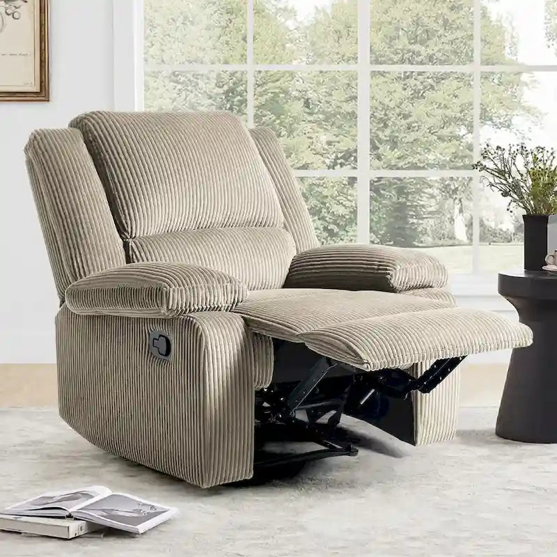 Fauteuil inclinable manuel à dossier inclinable en simili cuir/velours multicolore avec coussins à ressorts ensachés - 1 place