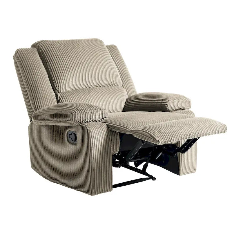 Fauteuil inclinable manuel à dossier inclinable en simili cuir/velours multicolore avec coussins à ressorts ensachés - 1 place