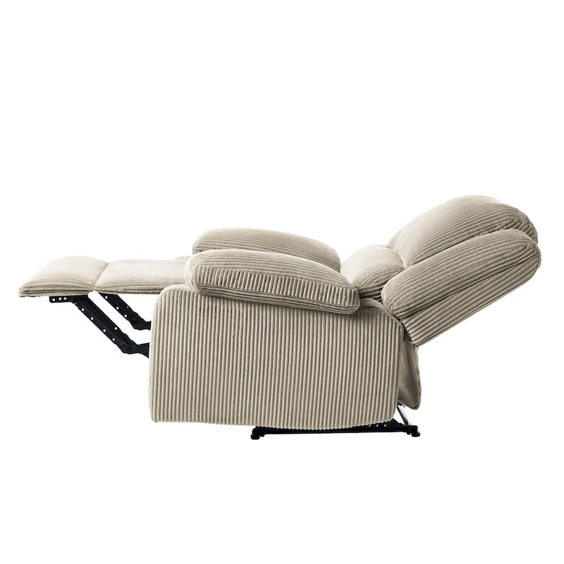 Fauteuil inclinable manuel à dossier inclinable en simili cuir/velours multicolore avec coussins à ressorts ensachés - 1 place