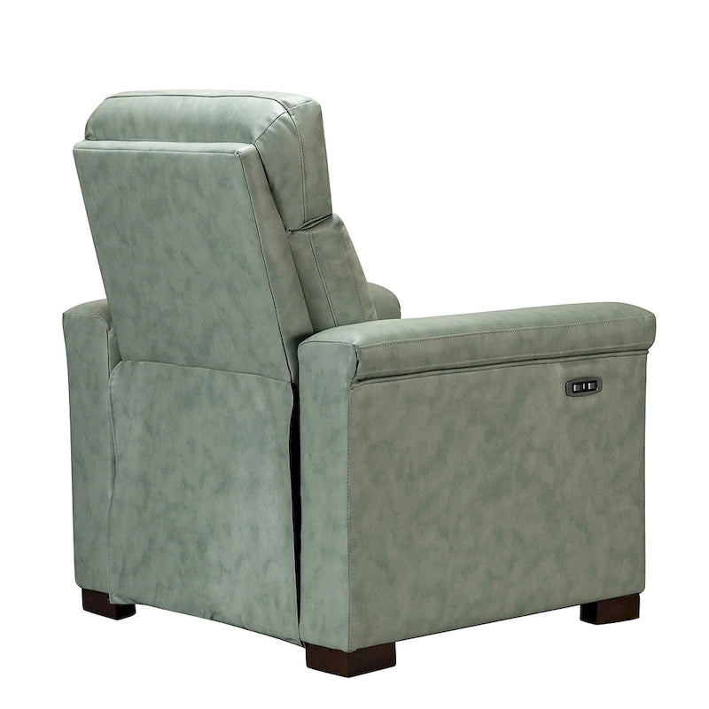 Fauteuil inclinable électrique en cuir véritable multicolore avec port USB et repose-pieds escamotable - 1 place