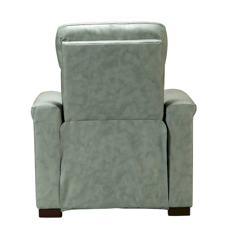 Fauteuil inclinable électrique en cuir véritable multicolore avec port USB et repose-pieds escamotable - 1 place