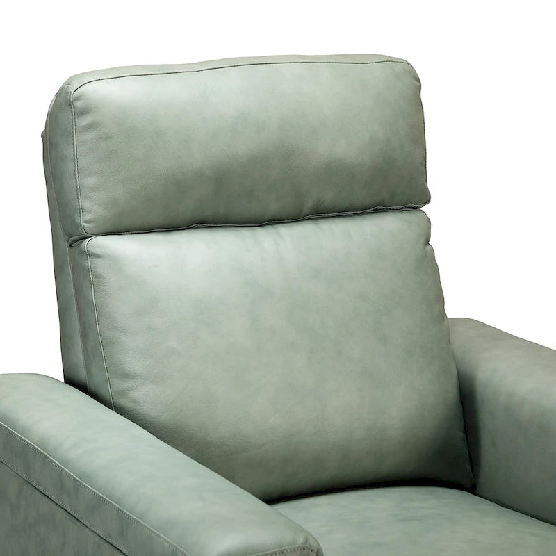 Fauteuil inclinable électrique en cuir véritable multicolore avec port USB et repose-pieds escamotable - 1 place
