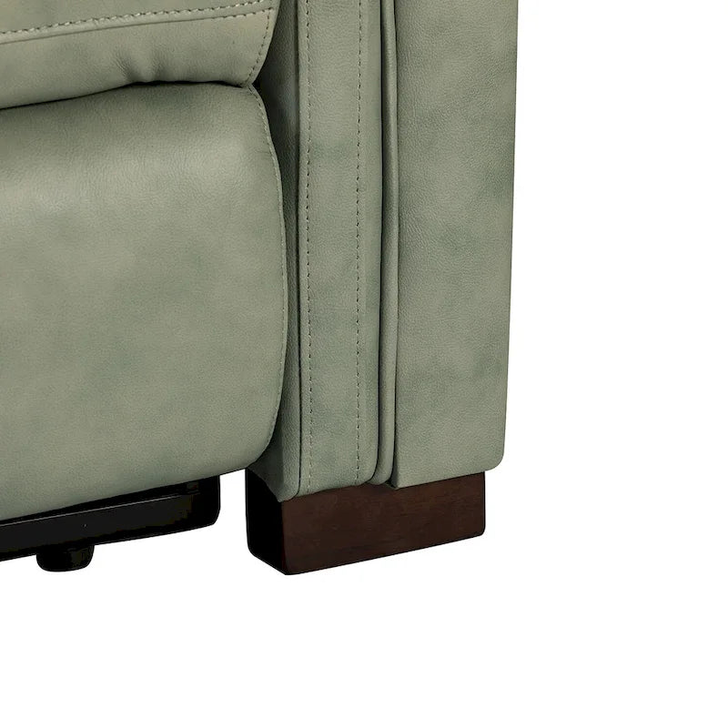 Fauteuil inclinable électrique en cuir véritable multicolore avec port USB et repose-pieds escamotable - 1 place