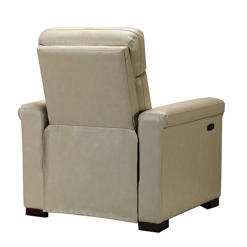 Fauteuil inclinable électrique en cuir véritable multicolore avec port USB et repose-pieds escamotable - 1 place