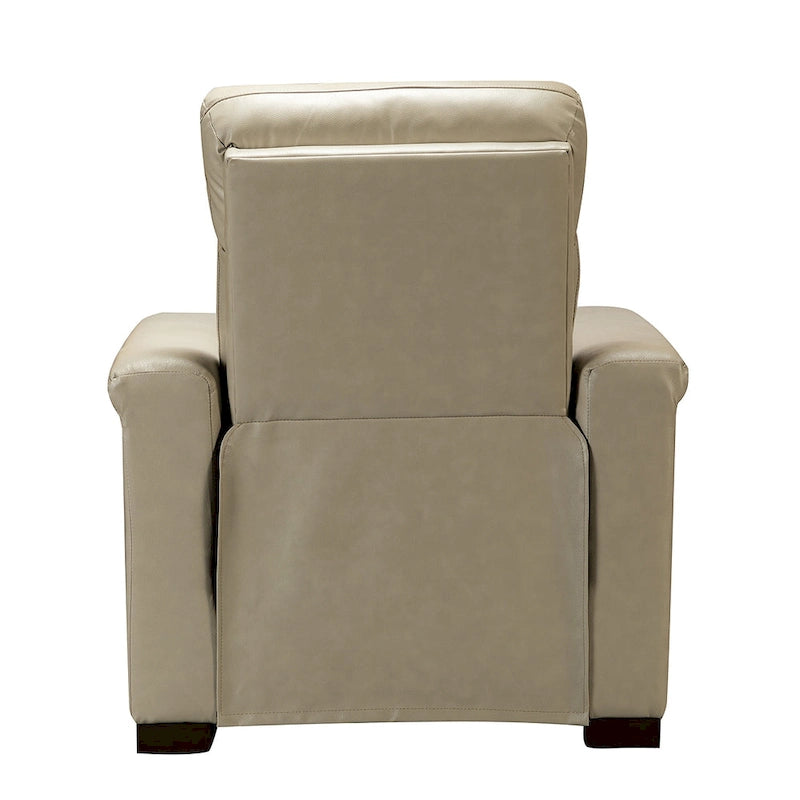 Fauteuil inclinable électrique en cuir véritable multicolore avec port USB et repose-pieds escamotable - 1 place