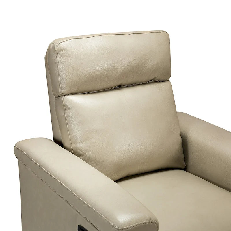 Fauteuil inclinable électrique en cuir véritable multicolore avec port USB et repose-pieds escamotable - 1 place