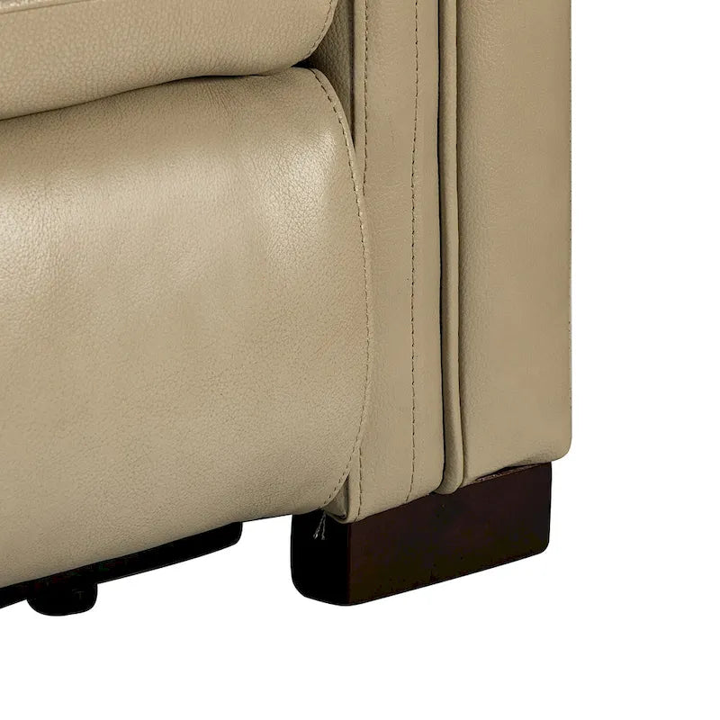 Fauteuil inclinable électrique en cuir véritable multicolore avec port USB et repose-pieds escamotable - 1 place