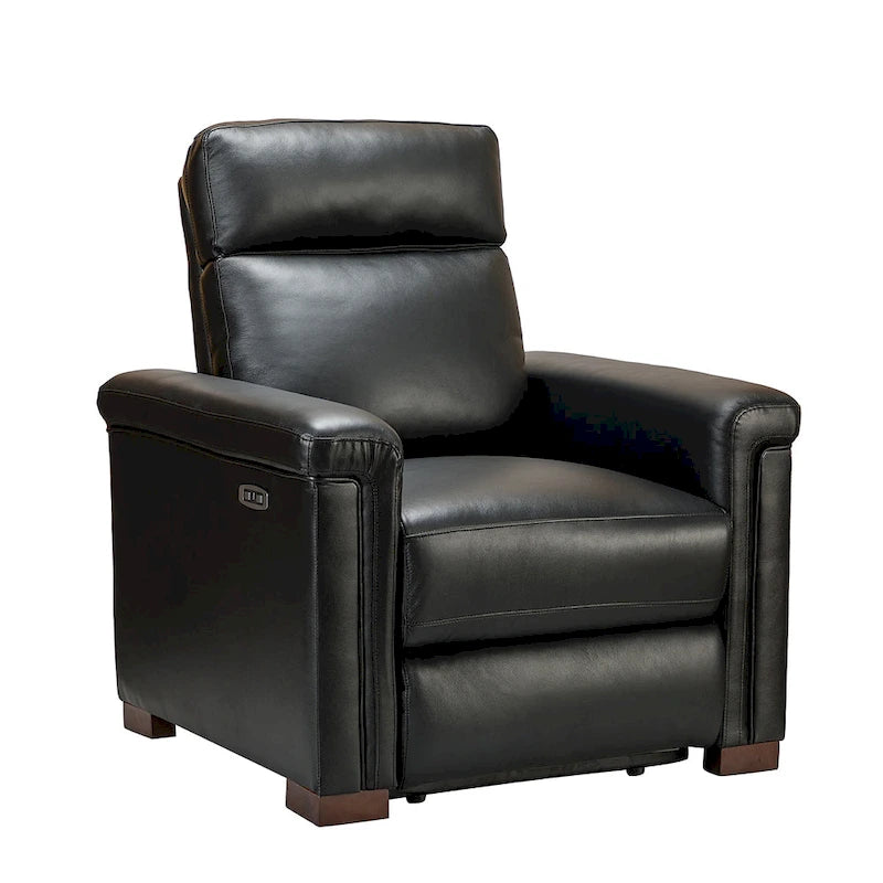 Fauteuil inclinable électrique en cuir véritable multicolore avec port USB et repose-pieds escamotable - 1 place