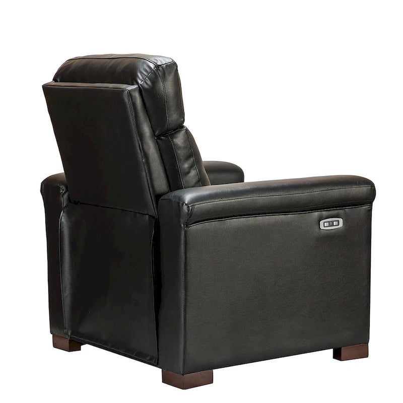 Fauteuil inclinable électrique en cuir véritable multicolore avec port USB et repose-pieds escamotable - 1 place