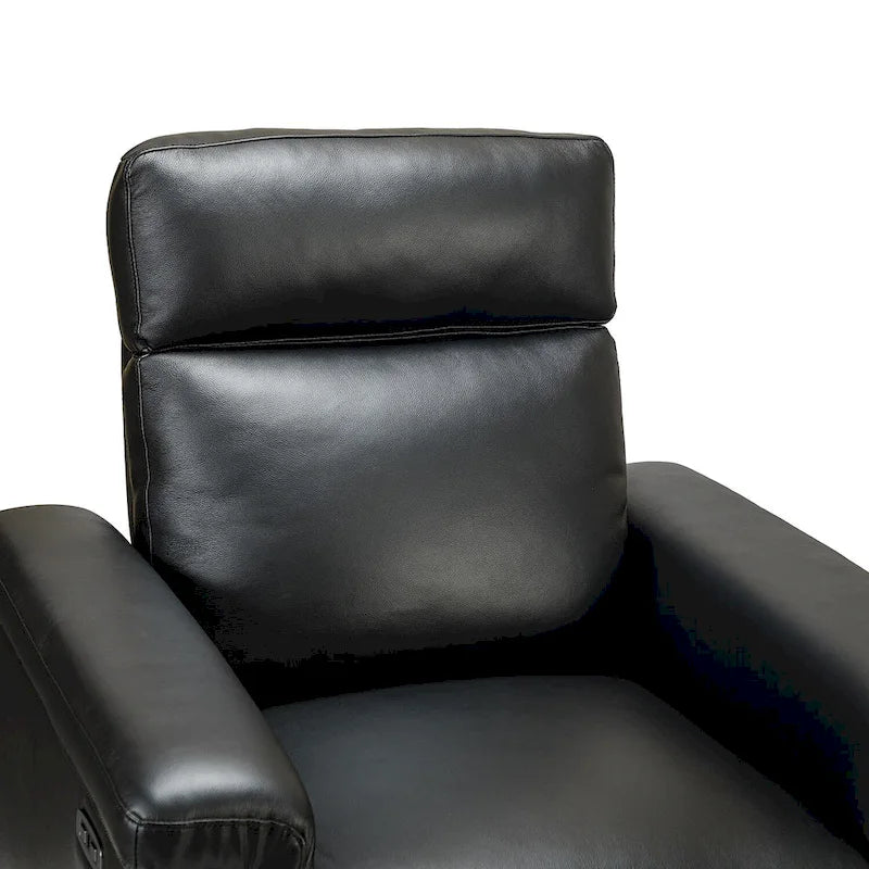 Fauteuil inclinable électrique en cuir véritable multicolore avec port USB et repose-pieds escamotable - 1 place