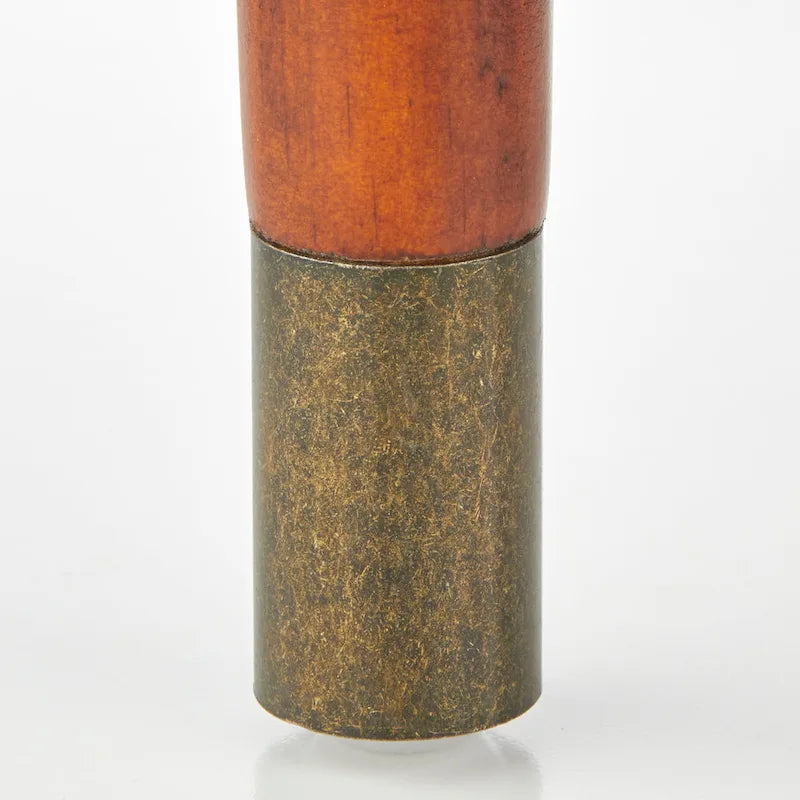 Table d'appoint mi-siècle blanc antique/noyer/rose poudré avec 1 tiroir et étagère surélevée