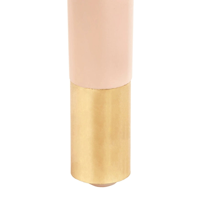 Table d'appoint mi-siècle blanc antique/noyer/rose poudré avec 1 tiroir et étagère surélevée