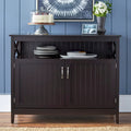 Buffet/Bahut 2 portes avec étagère ouverte, coloris Espresso / Noir / Blanc / Gris anthracite / Jaune