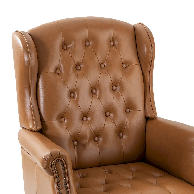 Fauteuil de bureau pivotant avec dossier capitonné et accoudoirs cloutés, turquoise / marron / camel / noir / marine, style classique, 1 personne