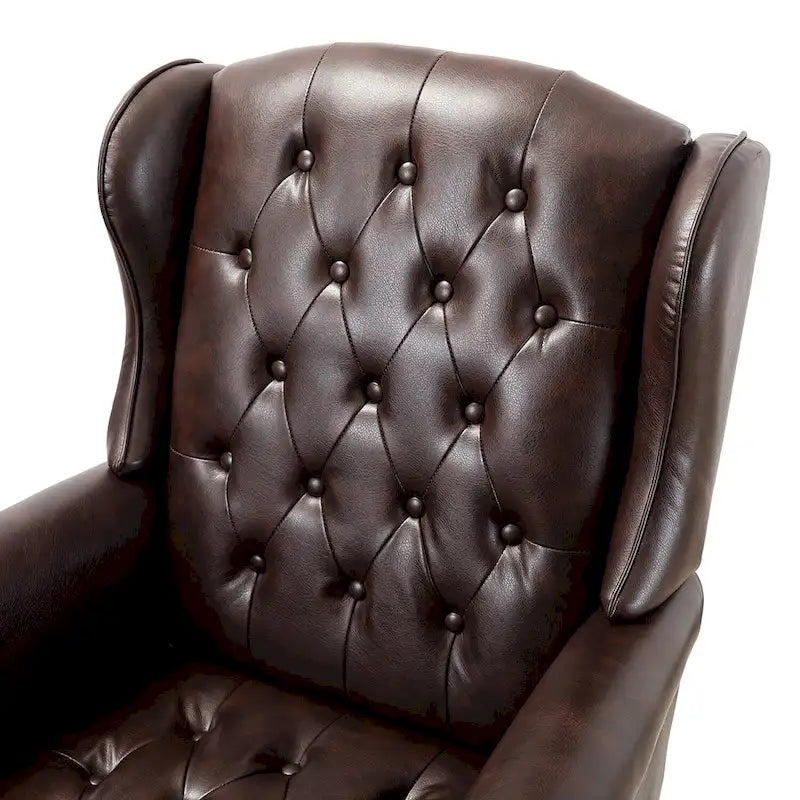 Fauteuil de bureau pivotant avec dossier capitonné et accoudoirs cloutés, turquoise / marron / camel / noir / marine, style classique, 1 personne