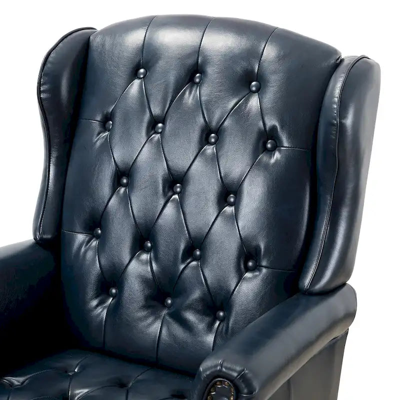 Fauteuil de bureau pivotant avec dossier capitonné et accoudoirs cloutés, turquoise / marron / camel / noir / marine, style classique, 1 personne