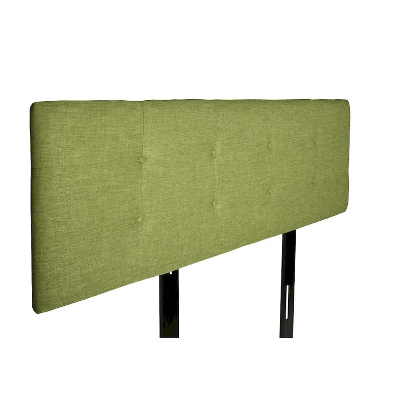 Tête de lit capitonnée en tissu, hauteur réglable, verte, style contemporain, 1 personne (lits jumeaux / double / grand lit / très grand lit / très grand lit californien)