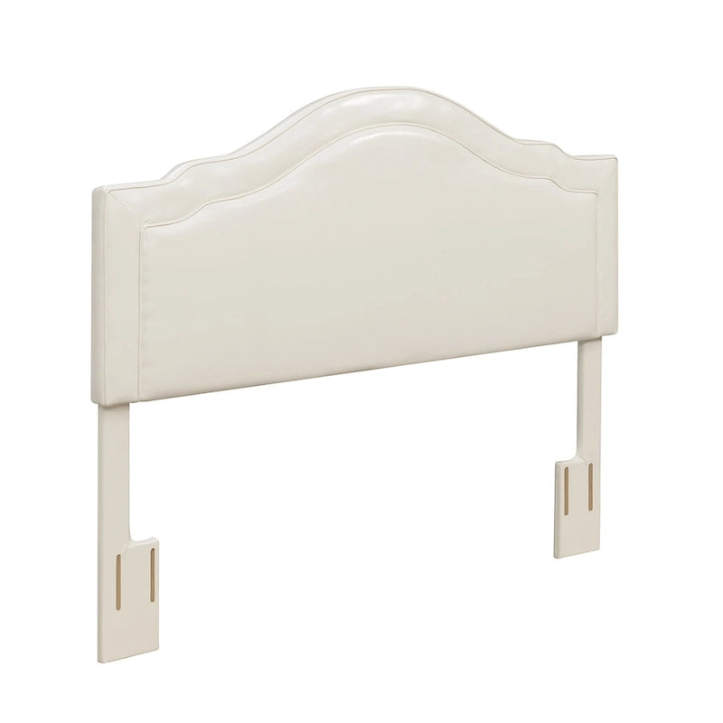Tête de lit capitonnée grand lit avec forme en dos d'âne et coutures passepoilées, crème, style traditionnel, lit 1 personne