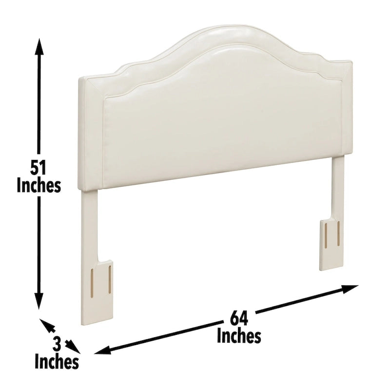 Tête de lit capitonnée grand lit avec forme en dos d'âne et coutures passepoilées, crème, style traditionnel, lit 1 personne