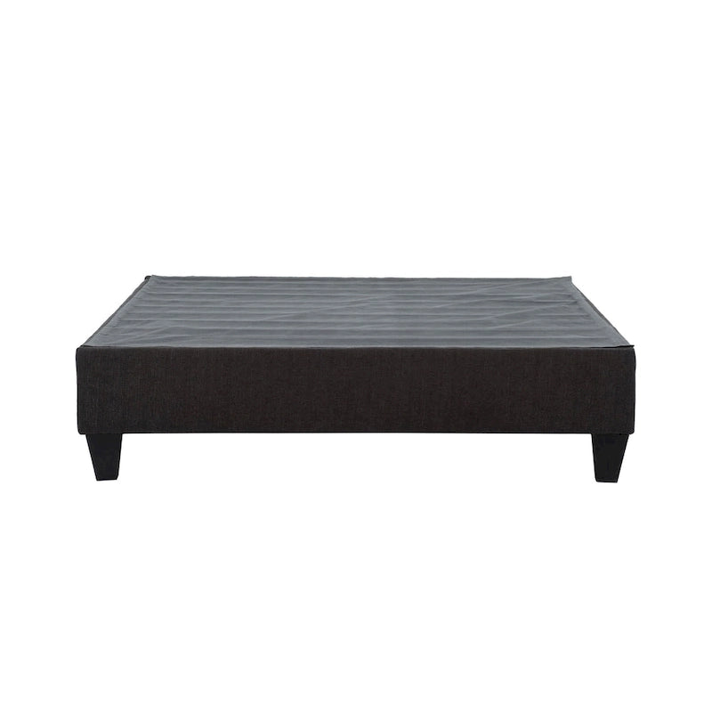 Cadre de lit plateforme rembourré gris foncé – Lit simple / Lit double / Grand lit / Très grand lit / Très grand lit californien / Lit simple XL