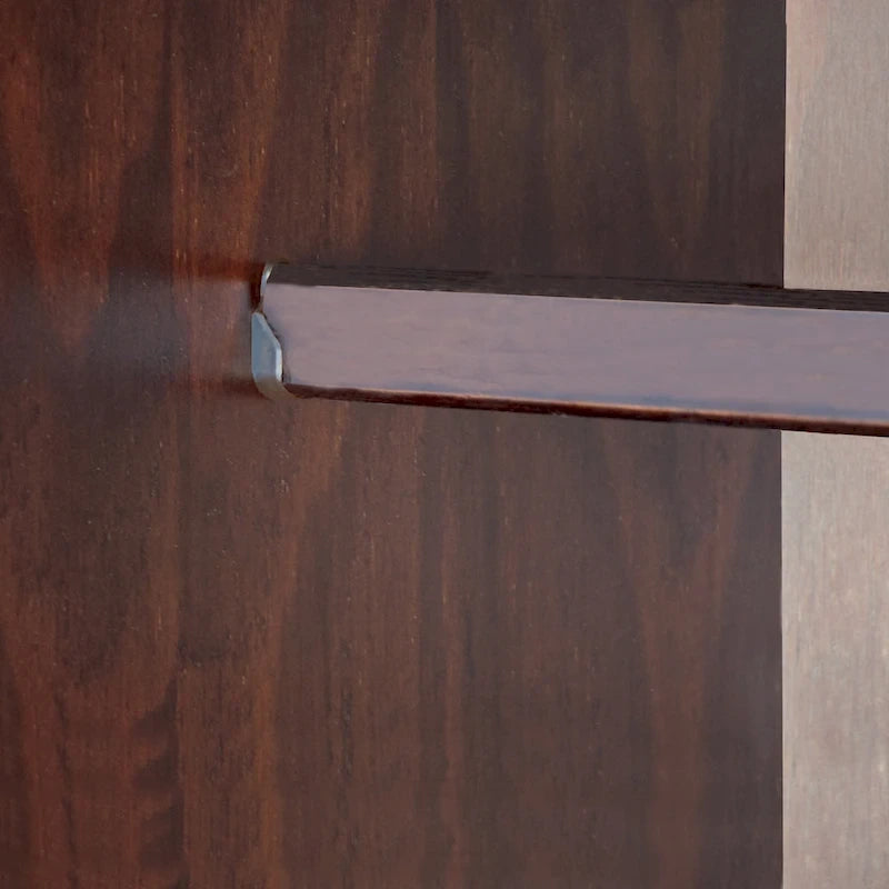 Armoire en bois massif avec 2 tiroirs et tringle à vêtements, pin miel / java / acajou / moka / blanc, style contemporain, 1 personne