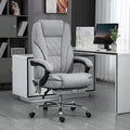 Fauteuil de bureau massant avec 6 points de vibration, repose-pieds et chaleur lombaire, gris, ergonomique et inclinable, 1 place