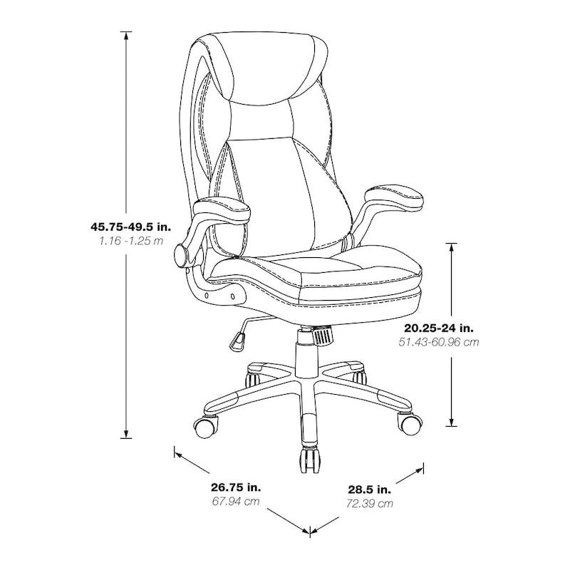 Fauteuil de bureau de direction en cuir reconstitué avec support lombaire, taupe / noir / anthracite, style ergonomique, 1 personne