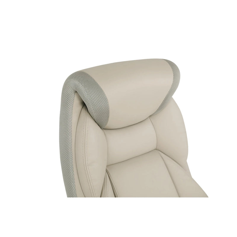 Fauteuil de bureau de direction en cuir reconstitué avec support lombaire, taupe / noir / anthracite, style ergonomique, 1 personne
