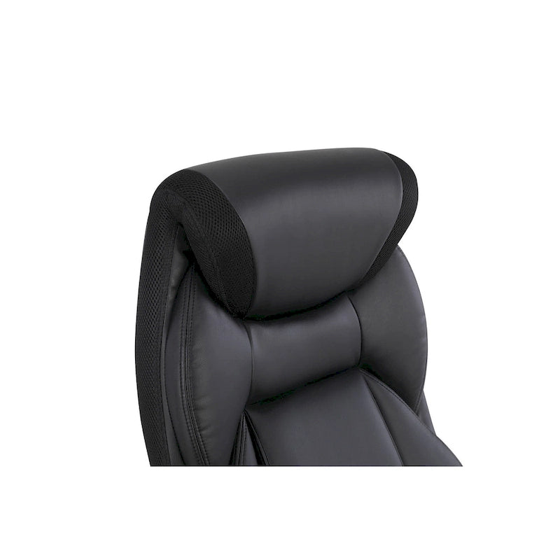 Fauteuil de bureau de direction en cuir reconstitué avec support lombaire, taupe / noir / anthracite, style ergonomique, 1 personne
