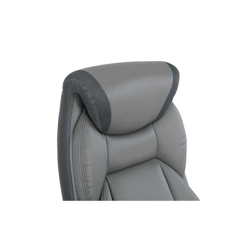 Fauteuil de bureau de direction en cuir reconstitué avec support lombaire, taupe / noir / anthracite, style ergonomique, 1 personne