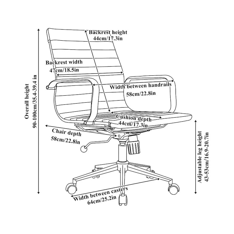 Fauteuil de bureau pivotant en similicuir côtelé multicolore avec accoudoirs chromés - 1 personne