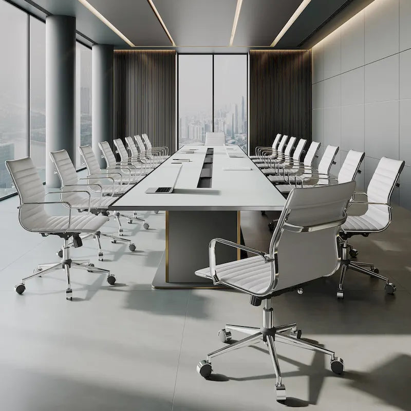 Fauteuil de bureau pivotant en similicuir côtelé multicolore avec accoudoirs chromés - 1 personne