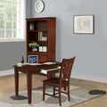 Bureau avec surface en billot de boucher et tiroir, espresso/gris taupe délavé, style contemporain, 1 personne