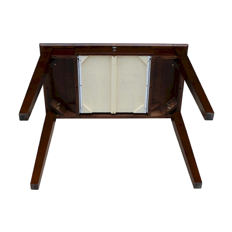 Bureau avec surface en billot de boucher et tiroir, espresso/gris taupe délavé, style contemporain, 1 personne