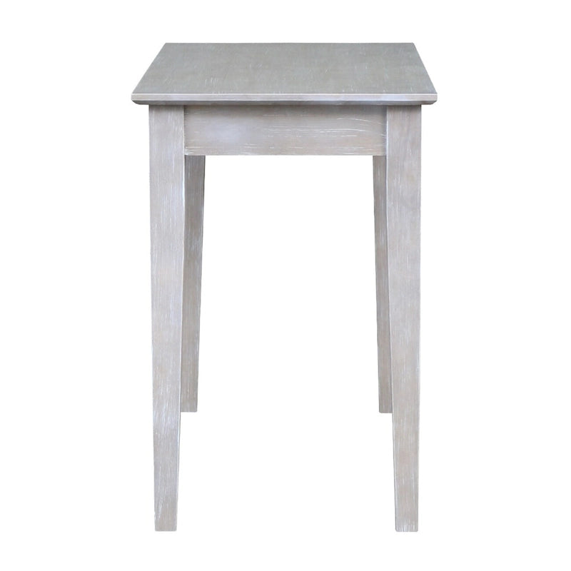 Bureau avec surface en billot de boucher et tiroir, espresso/gris taupe délavé, style contemporain, 1 personne