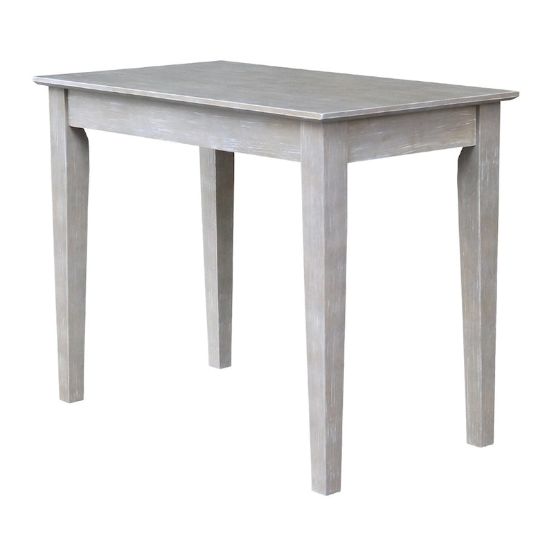 Bureau avec surface en billot de boucher et tiroir, espresso/gris taupe délavé, style contemporain, 1 personne