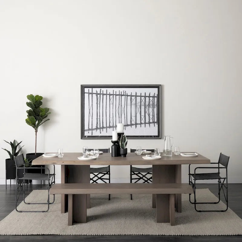 Chaise de salle à manger pliable style réalisateur en cuir véritable noir avec cadre en fer - 1 personne