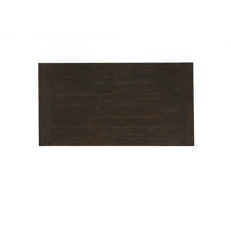 Table basse relevable en pin massif Moka foncé avec 2 tiroirs et roulettes