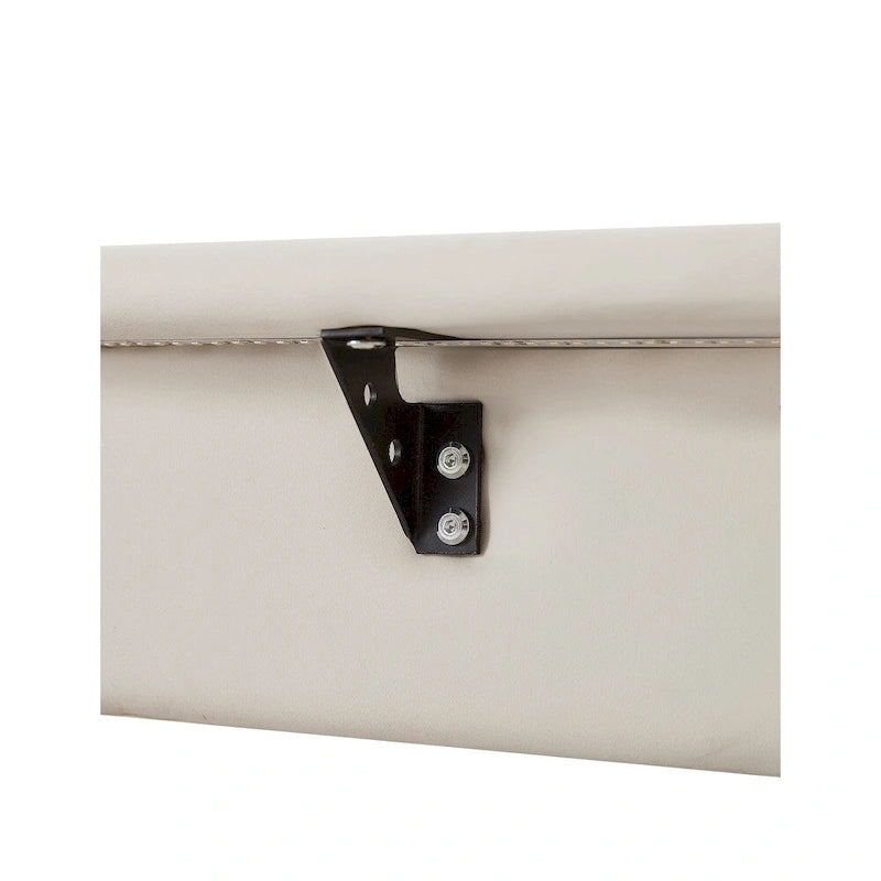 Lit plateforme rembourré avec lumière à détecteur de mouvement et dossier ergonomique, Noir/Blanc, Style moderne, 1 personne (Grand lit/Très grand lit)