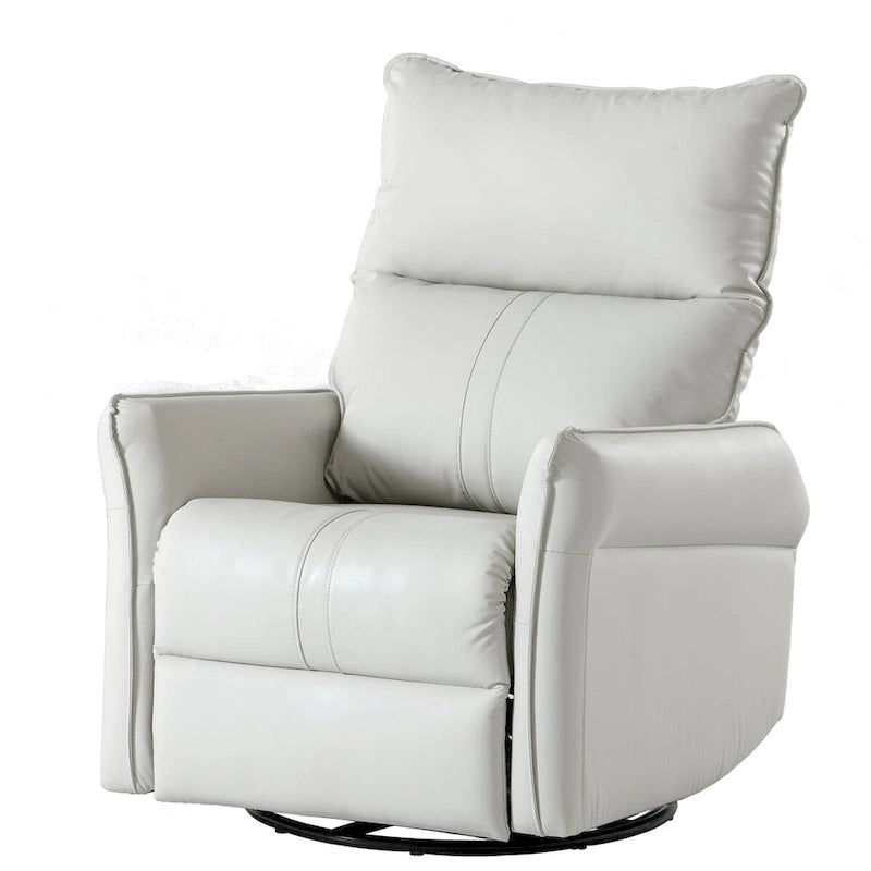 Fauteuil inclinable et pivotant électrique à 270° en similicuir marron/gris clair avec port USB - 1 place
